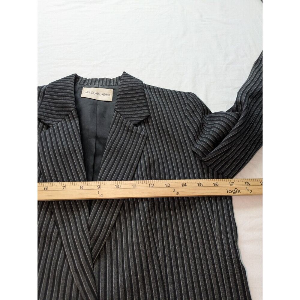 Vintage JH Collectibles Wool Blazer Womens Size 6 Vertical Pin Stripe Jacket USA - Picture 6 of 11